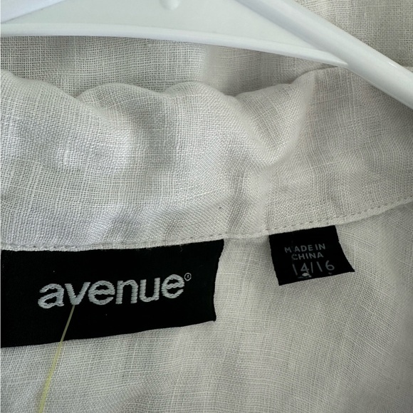 Avenue 100% White Linen Embroidered Floral Boho Top size Large - Picture 4 of 6